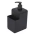 Dispenser De Detergente Líquido C  Porta Bucha Esponja Pia Cor Preto