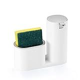 Dispenser Para Detergente E Bucha  320ml  Branco Com Cromado  Arthi