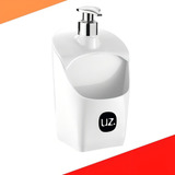 Dispenser Para Detergente E Bucha Branco Cromado Uz