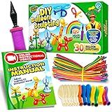 Diy Balloon Animal Making Starting Kit, Create 30 + Sculptures - 100 Balloons, Pump, How To Dvd, Instruction Book, Party Fun Activity/gift For Older Kids, Teens Boys And Girls.