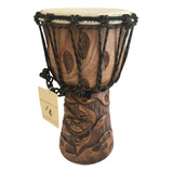 Djembe Drum  Madeira Maciça  Esculpida Profundamente  Congo