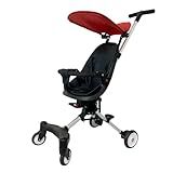 DM Toys Carrinho De Bebê Top Dobrável Passeio Divertido Preto E Vermelho