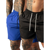 Dois Short Praia Masculina Elastano Verão Mauricinho Bermuda