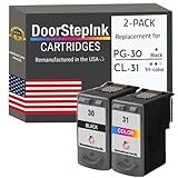 Doorstepink Cartucho De Tinta Remanufaturado Nos Eua Para Canon Pg-30 Cl-31 Cor Preta 2pk Para Pixma Ip1800 Ip1900 Ip2600 Mp140 Mp190 Mp210 Mp470 Mx300 Mx310