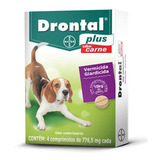 Drontal Plus Carne Cães 10kg Vermifugo 4 Comprimidos Bayer