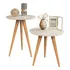 Duas Mesinhas Laterais Sofa Sala Madeira Canto Maravilhosas Cor Off White Mdf House Store