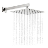Ducha Fria Aquecedor Solar Gás Quadrada Chuveiro Slim 20x20 Cm Inox Braço 40cm Área Interna E Externa Piscina Jardim Quintal Dazie Metais