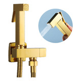 Ducha Higiênica De Banheiro Luxo Quadrada Metal Dourada Aço Inoxidável 304 Yesop Y 488