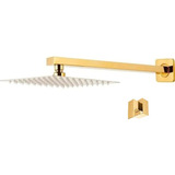 Ducha Piscina Dourada Gold Aço Ducha 20x20   Acababento