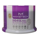 Dvd+r Dl Dual Layer 8.5 Gb Maketech Xbox - 100 Und.