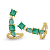 Earcuff Cravejado Em Turmalina