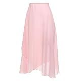Eastbuddy Saia Bailarina Feminina Transparente Longa Para Meninas Adultas Saias De Chiffon Com Cintura Ajustável, Rosa, Tamanho único