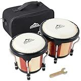 Eastrock Bongos Bongos De 10 Cm E 12,7 Cm Para Adultos, Crianças, Iniciantes, Profissionais, Instrumentos De Percussão De Madeira E Metal Com Chave De Ajuste