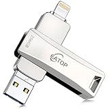 Eatop Cartão De Foto Certificado Mfi De 256 Gb Para Iphone, Cartão De Memória Iphone Usb Para Fotos, Iphone Usb Flash Drive Memory Stick Para Armazenamento Externo Ipad Compatível Com Iphone, Ipad, Android Pc