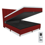Eco New Colchões Master Colchão Magnético Embalado A Vácuo Queen Massageador 1000 Tipos De Massagens Cama Box Baú Cabeceira Painel Bordó