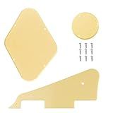 Ecsing Conjunto De 3 Peças Lp Pickguard Control Backplate Selector Switch Plate Cover Com Parafusos Compatíveis Com Epiphone Les Paul Standard Guitar Plastic Cream
