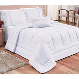 Edredom Oliveira Queen Casa Laura Enxovais Branco Conjunto Roupa De Cama Box 4 Peças Elegante Premium