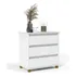 Ej Móveis Mesa De Cabeceira Mini Cômoda Criado 3 Gavetas Ej Branco Mdf mdp