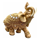 Elefante Indiano Dourado Decorativo