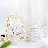 Elegante Conjunto De Bule De Chá Inglês De Porcelana Bule De Café De Cerâmica Bule De Porcelana Utensílios Domésticos (a Como Mostra)