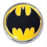 Elektroplate Emblema Cromado Amarelo Oval Do Batman