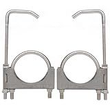 Elifecenter Braçadeira De Escape Inoxidável Resistente De 10 Polegadas Com Haste De Suspensão Para Tubos De Escape Universais De 10 Cm