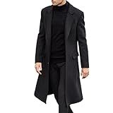 Elonglin Casaco Masculino Longo Sobretudo Elegante E Quente Para Tempo Frio A Xgg-etiqueta 2xl