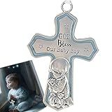 Elskandi Crib Cross God Bless This Baby Boy Baptism Gifts For Baby Boys Baptism Gifts For Boys Batismo Baby Dedication Gift