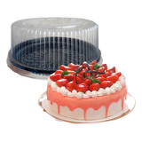 Embalagem Bolo Torta Bipack Bp50 Preta Tampa Média Cx Com 50 Cor Cristal