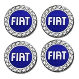 Emblema Adesivo Calota Fiat Palio Resinado Azul 48mm Jogo