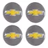 Emblema Adesivo Resinado 48mm 4pçs Gm Chevrolet Calota Roda Cor Cinza E Dourado