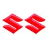 Emblema Adesivo Resinado Logo Tanque Suzuki Vermelho Par Fk