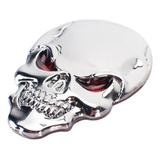 Emblema Caveira Cromado Adesivo Decorativo Metal Cranio