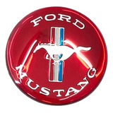 Emblema Da Tampa Central Roda Ford Mustang Vermelha 50mm