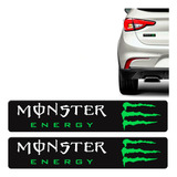Emblema De Adesivo Monster Energy Verde Resinado/par