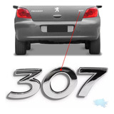 Emblema Escrita 307 Peugeot Porta Malas Cromado