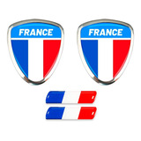 Emblema Escudo França C/ Moldura Cromada Renault Peugeot Cit