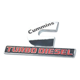 Emblema Lateral Cummins Dodge Ram Turbo Diesel - Prata