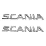 Emblema Lateral Scania 110 111 Cromado Premium   Par