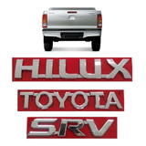 Emblema Letreiro Cromado Toyota Hilux Srv 2005 A 2015 Tampa