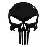 Emblema Logo Adesivo Caveira Justiceiro Resinada Preta