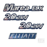 Emblema Marea Elx 2.0 20v + Fiat - 98 À 01 - Modelo Original