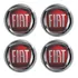Emblema Resinado Calota Fiat Vermelho 48mm 4 Pçs