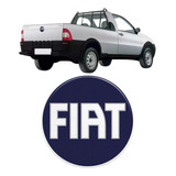 Emblema Resinado Fiat Strada Azul 2005 Até 2008 Traseiro