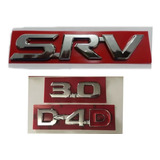 Emblema Srv + 3.0 + D-4d Cromado Otima Qualidade - 3 Peças