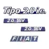 Emblema Tipo 2.0ie + Laterais 2.0 16v + Fiat - Fundo Azul