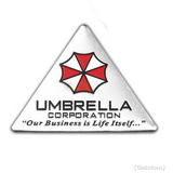 Emblema Umbrella Corp Triangulo Prata Adesivo Resident Evil 