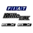 Emblemas Adesivos Mille Elx Fiat Mala E Elx Laterais Resinados