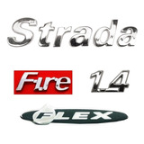 Emblemas Fiat Strada Fire