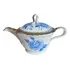 Encantador Bule Porcelana Maua Com Flores Azuis E Ouro 24k